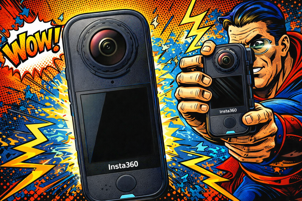 インスタ360-X4で撮影するヒーロー